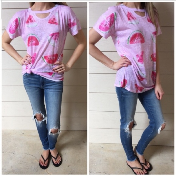 threebeez Tops - Watermelon Choker Tee threebeez Tops - Watermelon Choker Tee